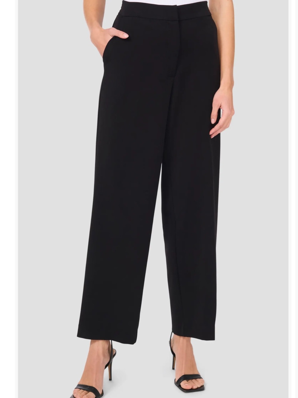 Halogen Black High-Rise Wide-Leg Pants Elastic Back, Size 2